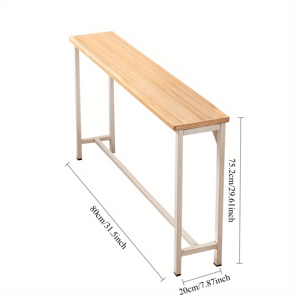 Space Efficient Side Table Single Double Tier Wall Mounted MDF Shelf with Metal Frame Multi Functional Narrow Table with Storage Hallway Bedroom Table 80x20cm Wood Black White Frame