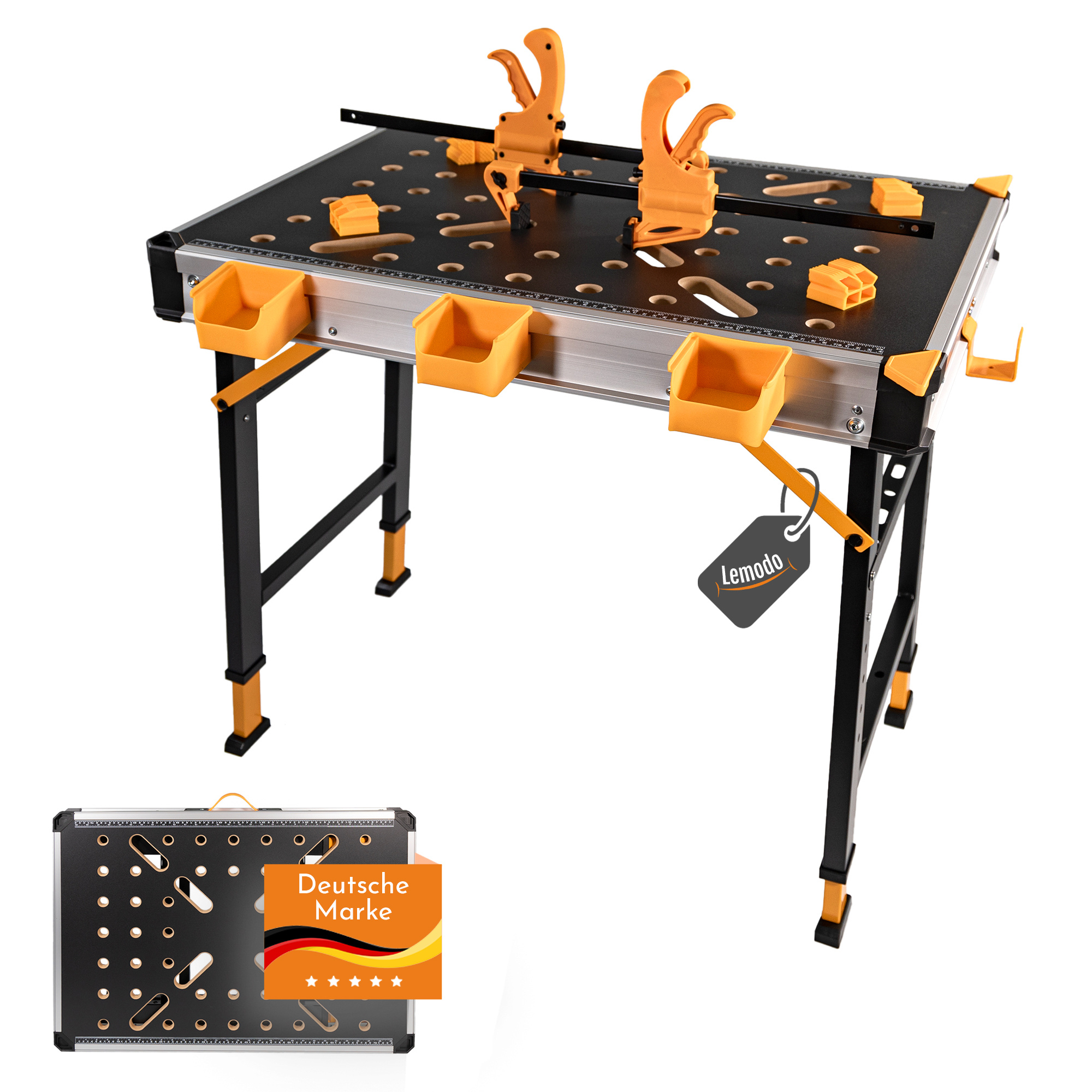 Mobile Workbench, Work Table With Over 450 Kg Load Capacity, Folding Workbench With Accessories