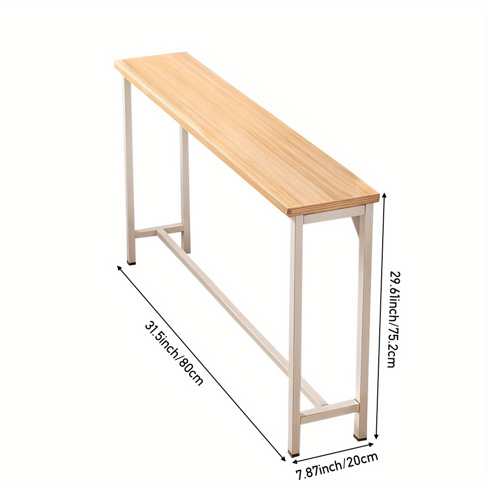 Space Efficient Side Table Single Double Tier Wall Mounted MDF Shelf with Metal Frame Multi Functional Narrow Table with Storage Hallway Bedroom Table 80x20cm Wood Black White Frame