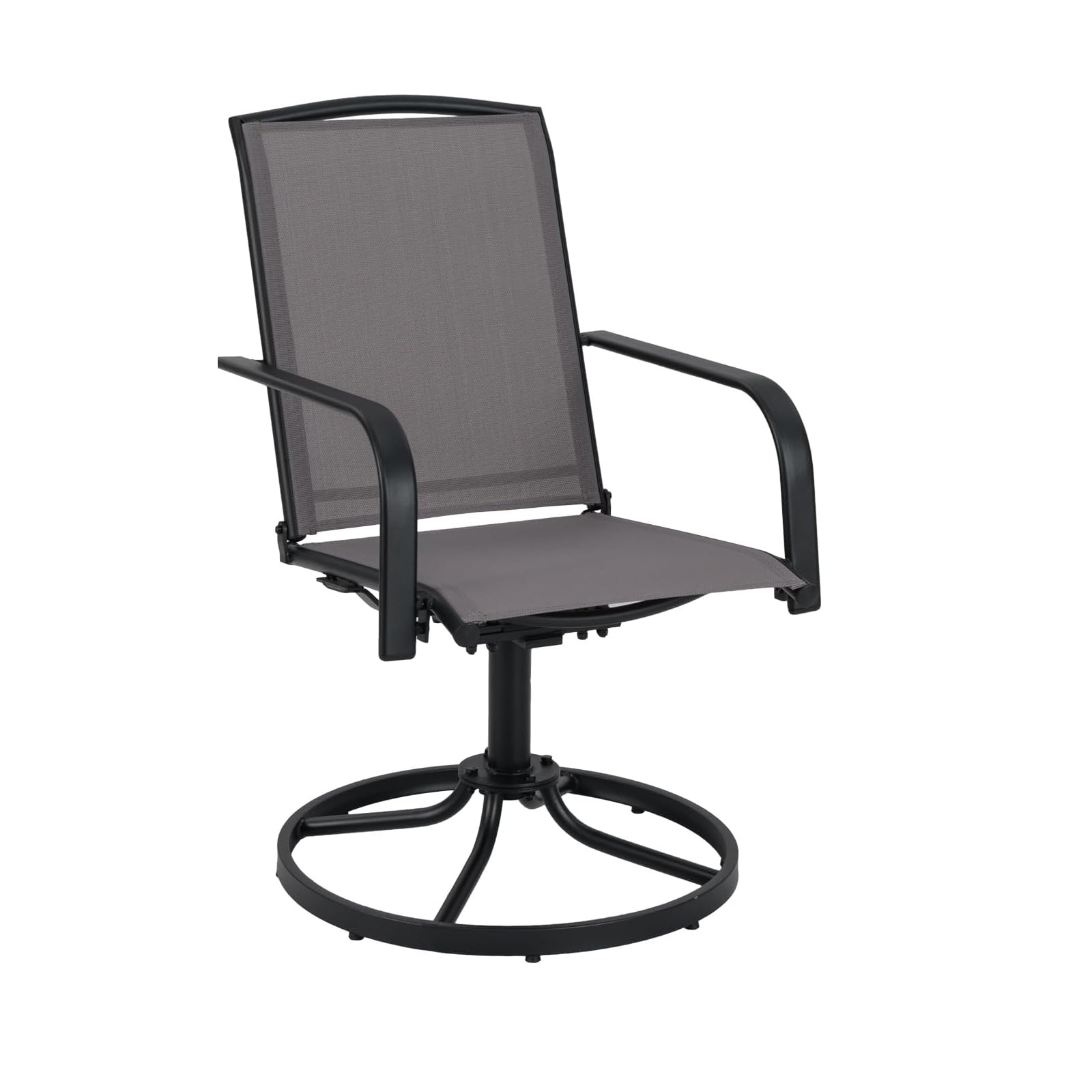 Image of Patio Swivel Chairs Set Of 2, 360 Degree Mesh Dining Rocker With High Back And Round Metal Base