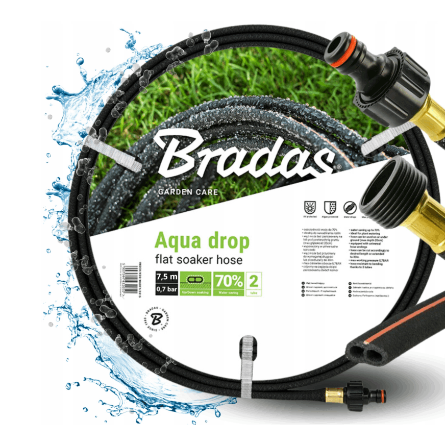 Wavy Irrigation Garden Flat 1/2" For Watering Vegetable Plants, Shrubs, Flat Elastic Irrigation System