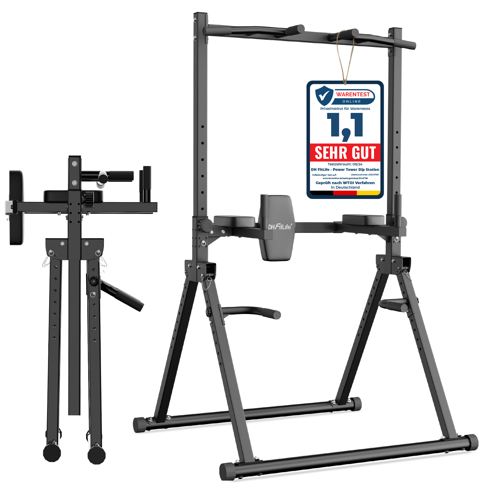 TEMU Dh Fitlife Foldable 210kg | Pull-up & Dip Station | Adjustable Home Gym Station | Stable & Space-saving