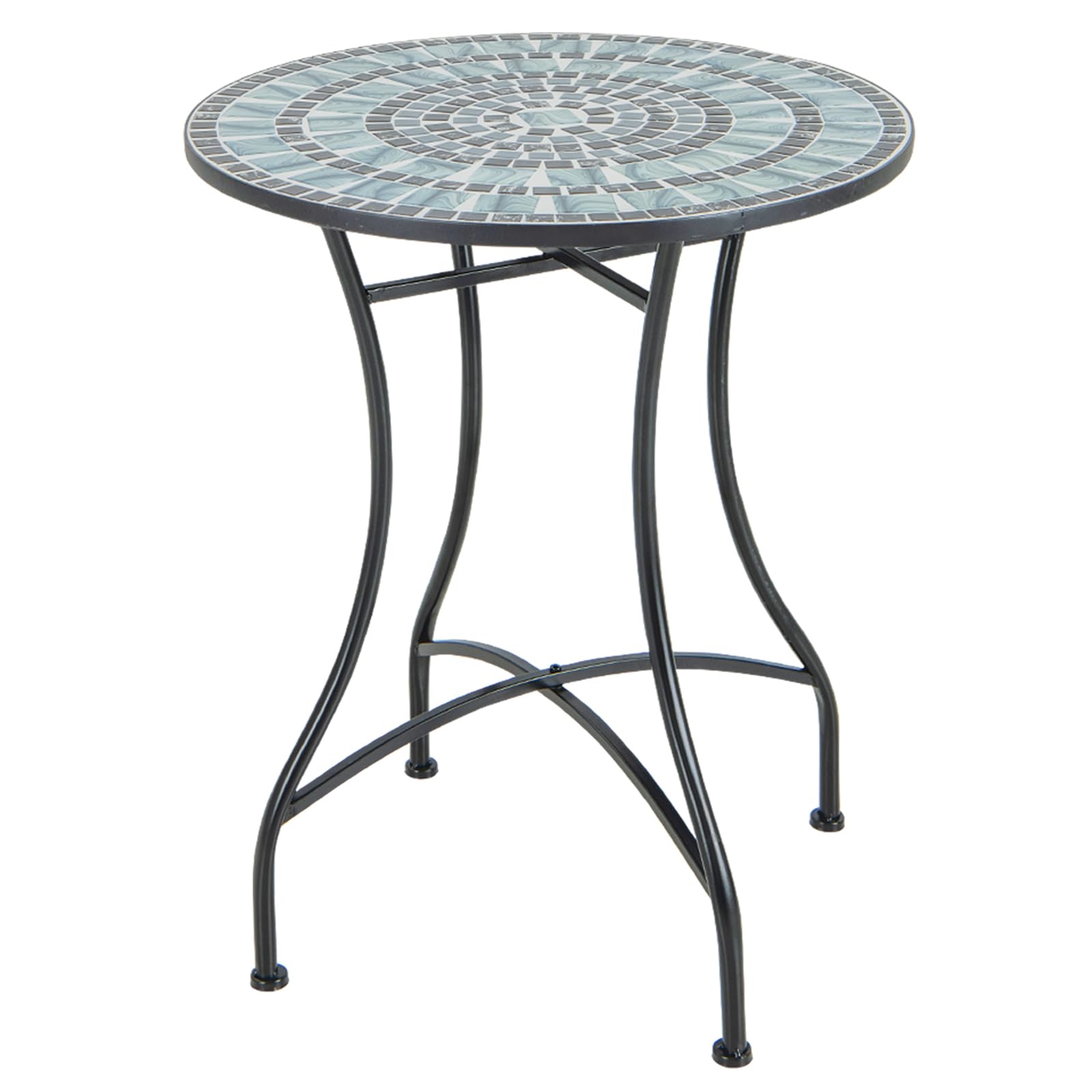 Mosaic Garden Table, Round Mosaic Table, Bistro Table, Terrace Table, Balcony Table For Terrace, Garden, Pool, 60 X 60 X 72 Cm