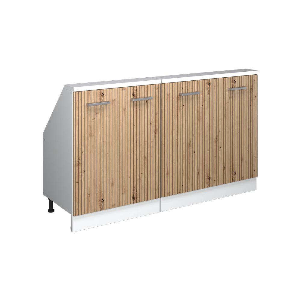 Kitchen Cabinet For Roofs Artisan Oak 140 Cm 2pcs Set Cabinet Under Slope Cabinet For Roofs Roof Furniture Roof Chipboard, 16 Mm