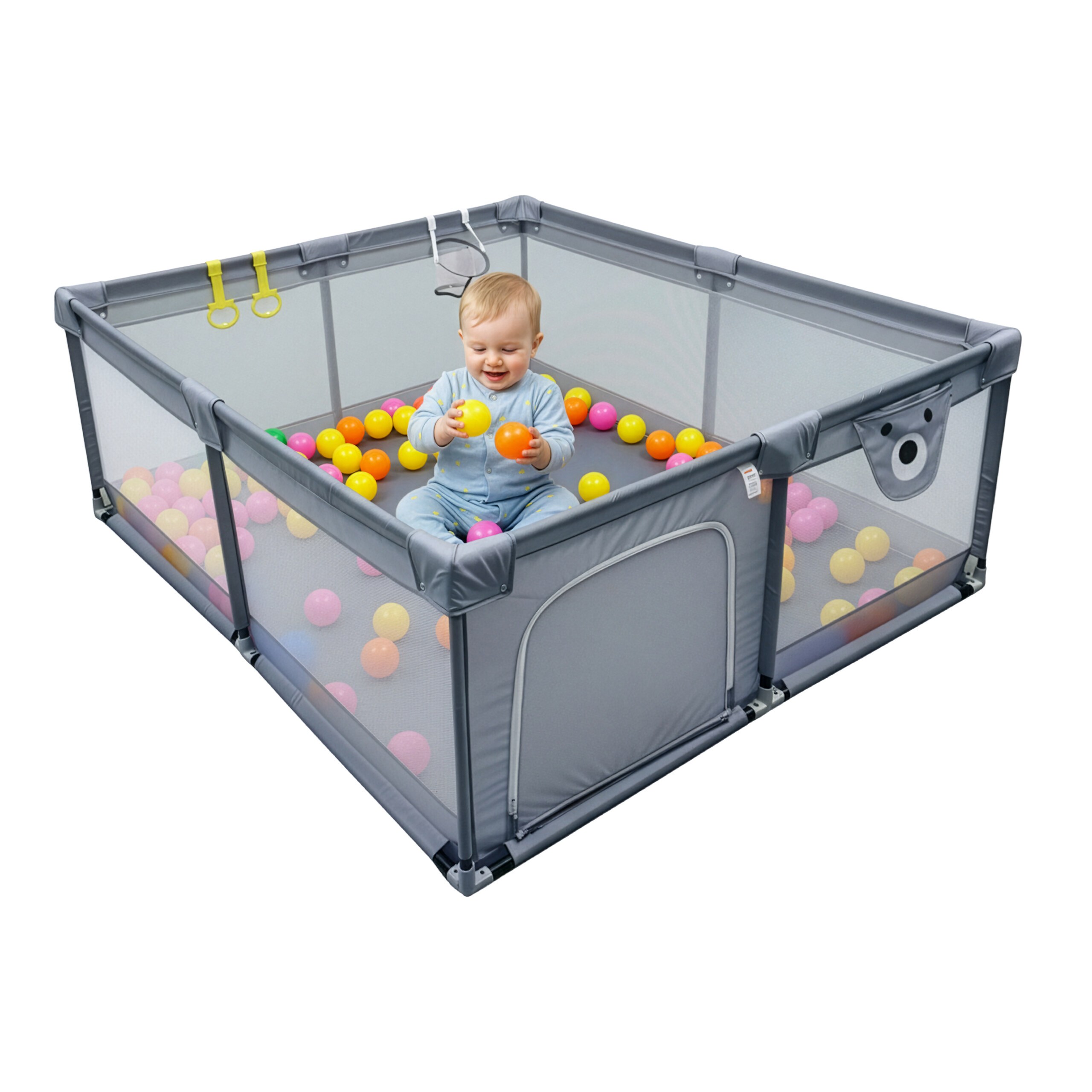 Image of Playpen In Gray - (w)150 X (h)65 X (d)150 Cm