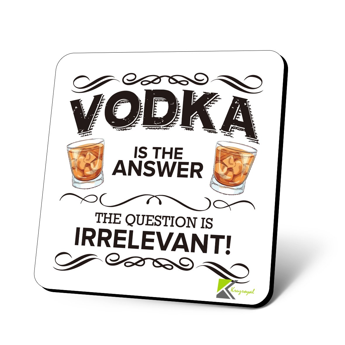 TEMU Vodka Is Sarcastic Beverage Coaster, Glossy Mdf Drink Coaster, Home Bar Decor, Funny Gift For , 1pc