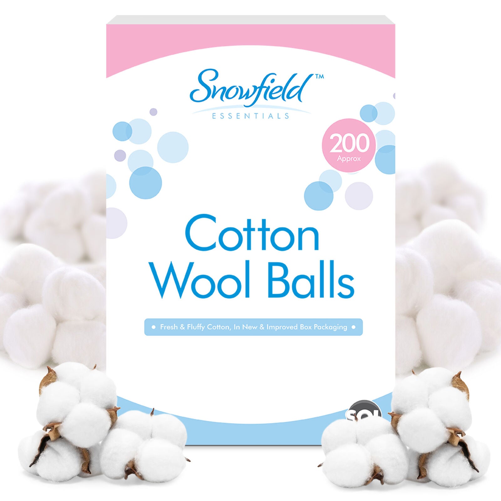 TEMU 200 Pack Cotton Wool Balls | Absorbent Cotton Balls For Makeup Removal, Nail Polish Remover & Skincare | Soft Cosmetic Cleaning Pads For Daily
