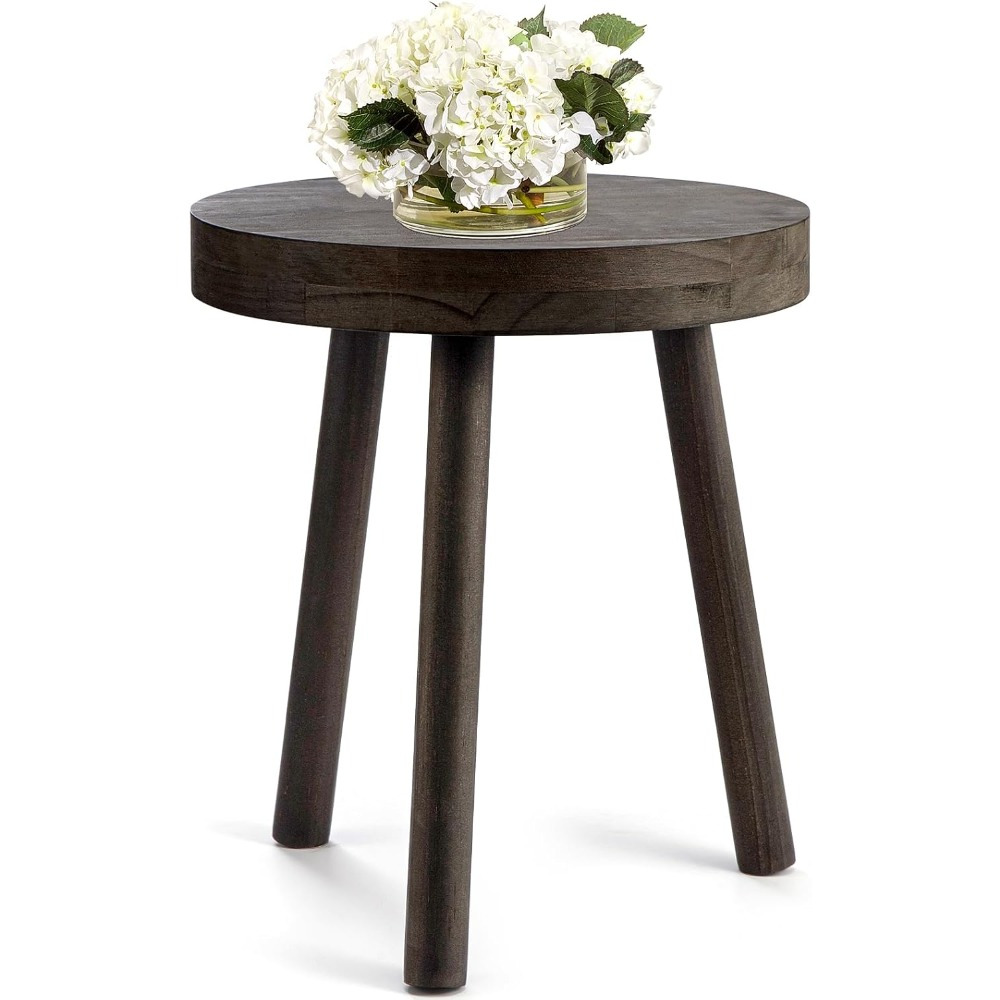 TEMU Wooden Stool Wooden Plant Stand Table Bathroom Stool - Ideal As A Small Side Table, Plant Stool, Bedroom Bedside Table Or Coffee Table