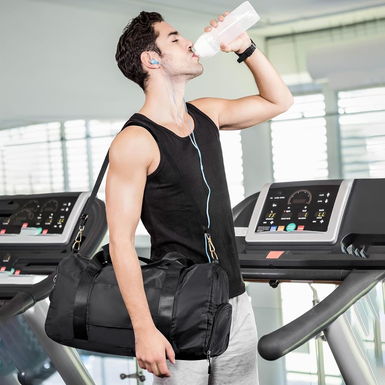 TEMU Sports Gym Bag Gym Duffle Bag For Men And Women Gym Bag Wet Pocket & Shoe Compartment For Training