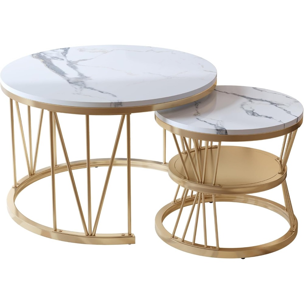TEMU de Noël : Tables Bases Élégantes et Rondes avec Cadre en Métal, Tables d'Appoint, Tables Bases Tendance ou Tables de Salon. Dimensions : 70 X 70