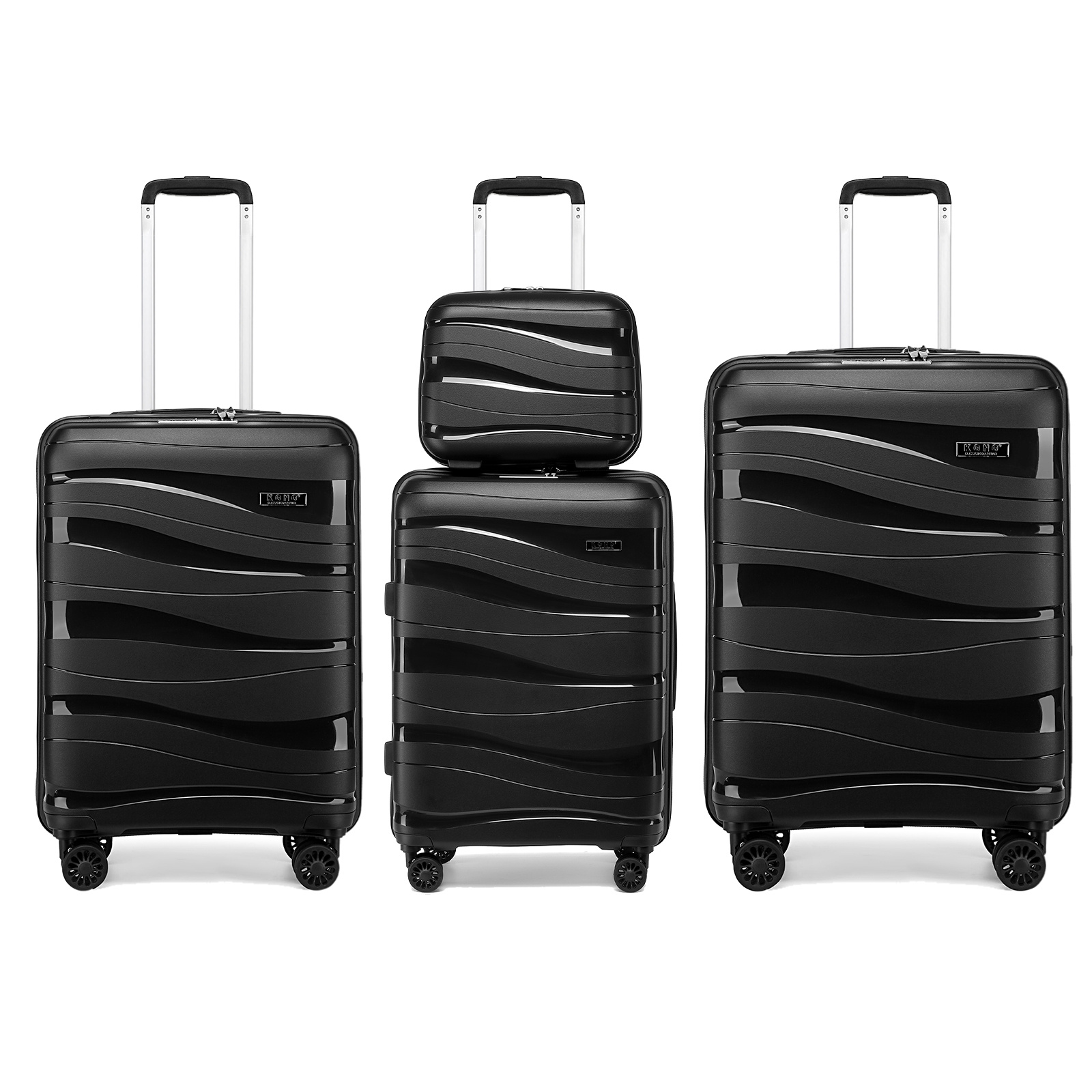 Image of 4pcs Of 14inch 20inch 24inch 28inchtrolley Suitcase Case 100% Polypropylene Suitcase Set, Suitcase Set With 4 Spinner Wheels Back To School Holiday Gift
