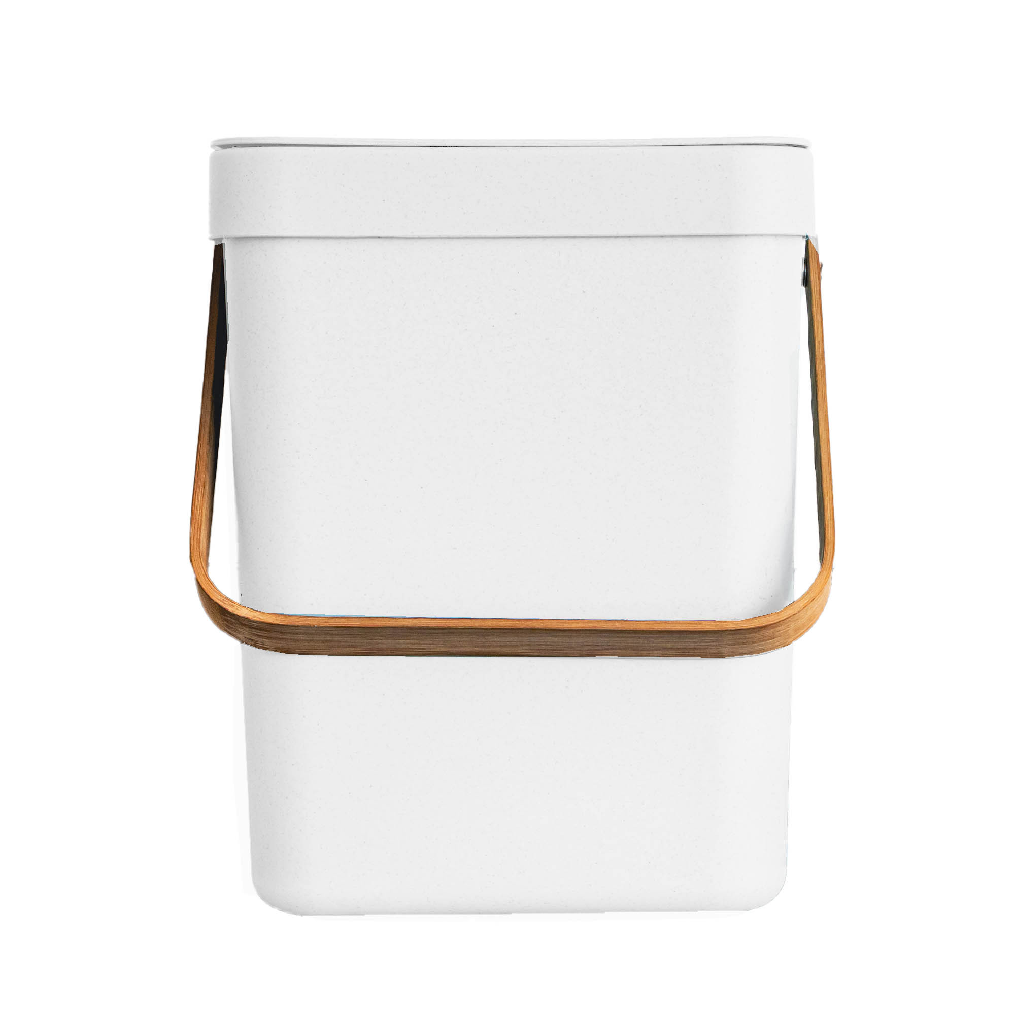 Image of 5l Plastic Table Trash Can Boden With Bamboo Handle Ideal For Kitchen And Office