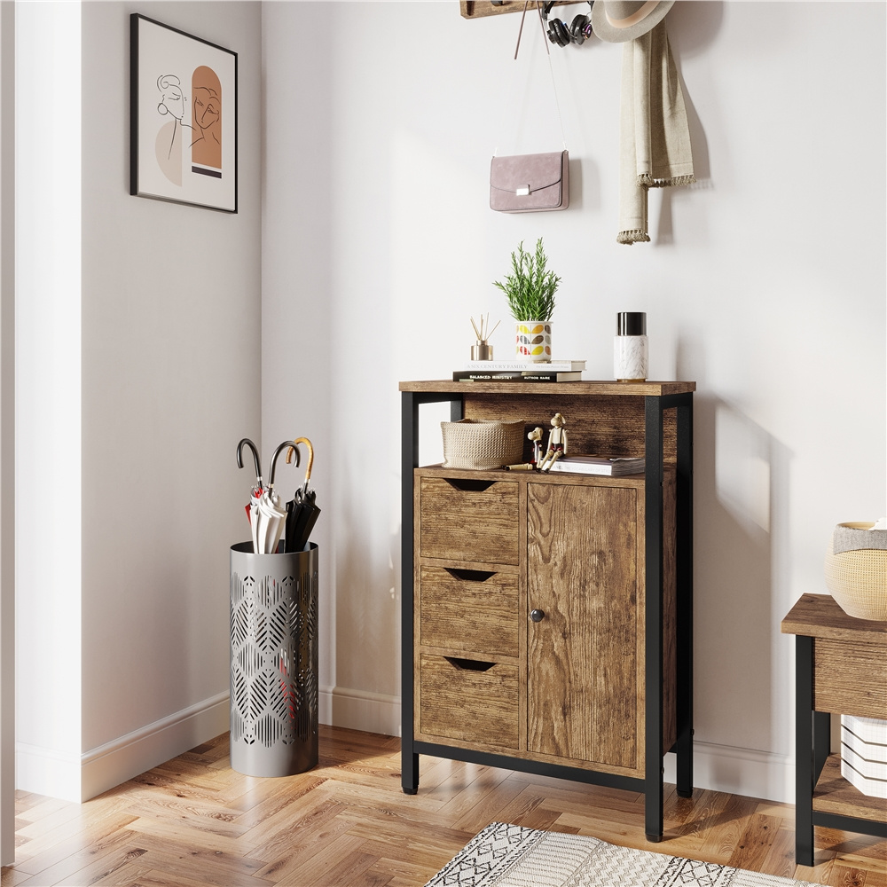 Image of Costoffs Base Cabinet Bathroom Cabinet With 3 Drawers And Door Bathroom Cabinet Side Cabinet Adjustable Shelf Level For Living Room Hallway Bathroom