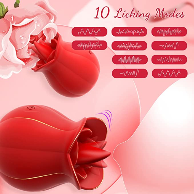 rose   deluxe - 10-  realistischer zungenblumen-  für g-punkt, klitoris, nippel und  -stimulation - erwachsenenspiel und leckgerät für ultimatives vergnügen Produktdetails 2