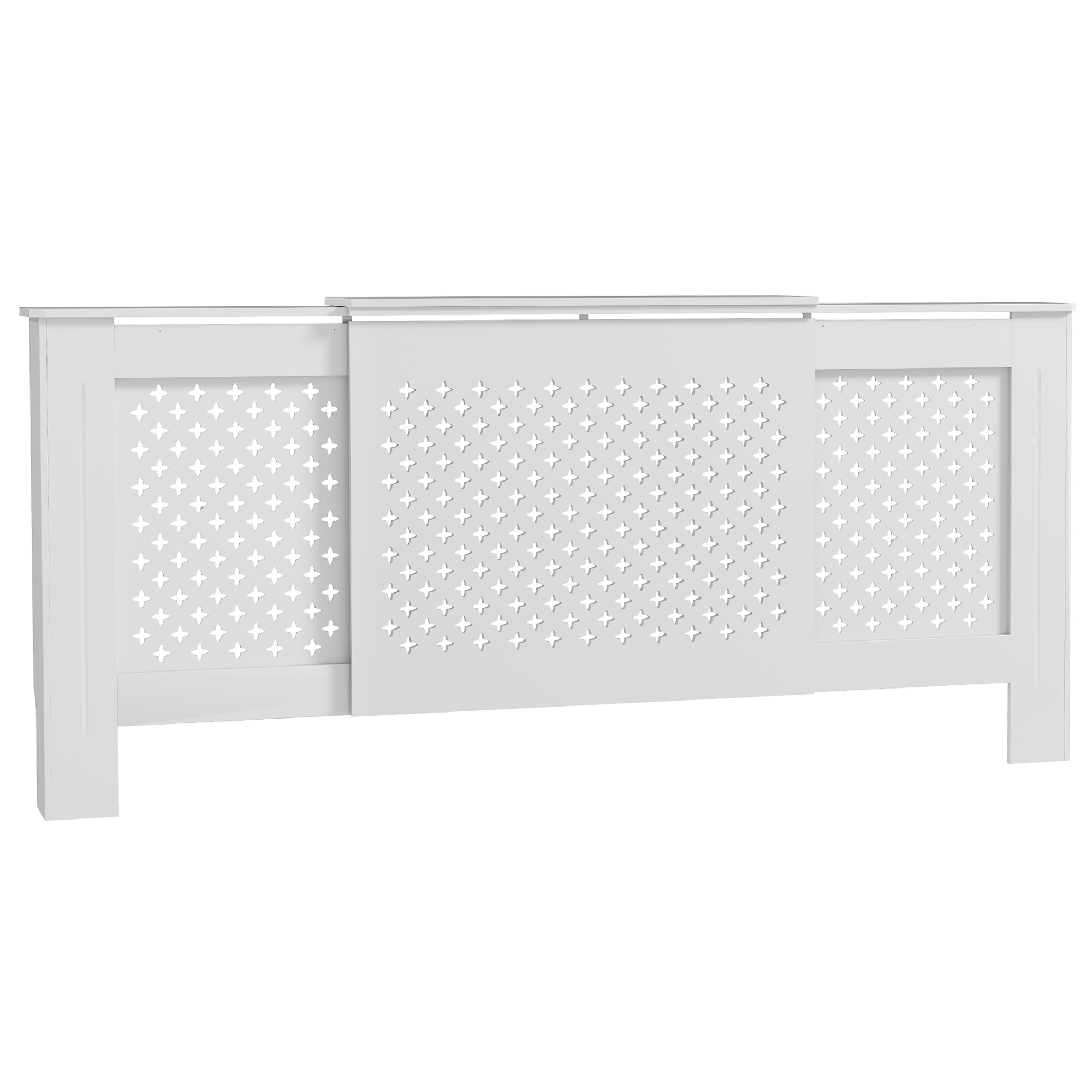 E-shop HOMCOM Verstellbare Heizkörperabdeckung mit zeitgenössischem Wabenmuster 136-200 x 21.5 x 91.7 cm Holzheizkörperabdeckung für Schlafzimmer,