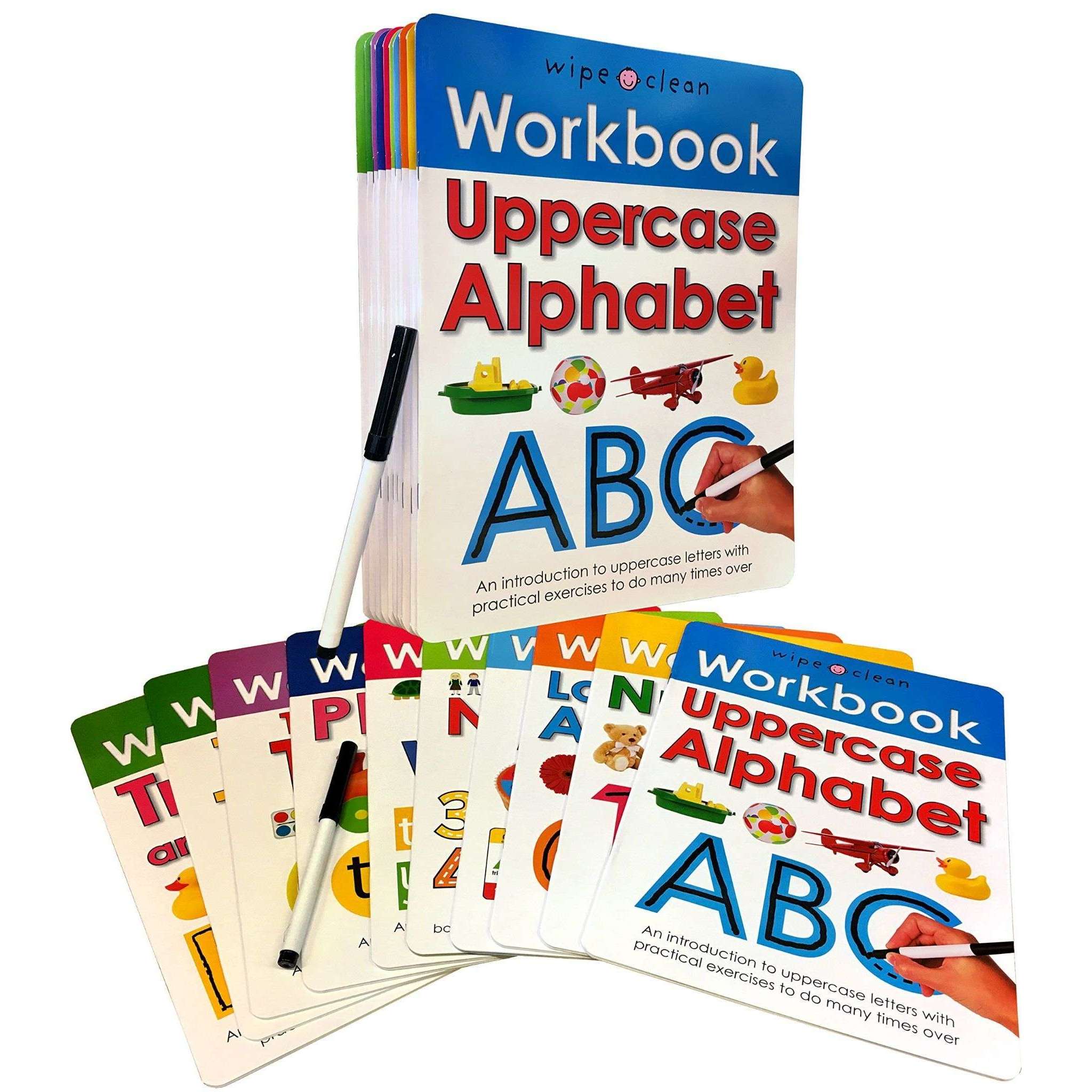 Wipe Clean Workbooks Series 10 Books Collection Set by Roger Priddy - Ages 3-7 - Paperback