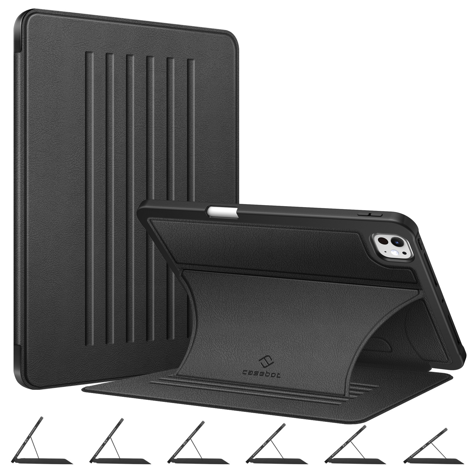 Case For 11 Inch M4 (2024) With Pencil Holder - Housing, Soft Tpu Back Cover Multi-angle Viewing With Magnetic Stand For M4 11