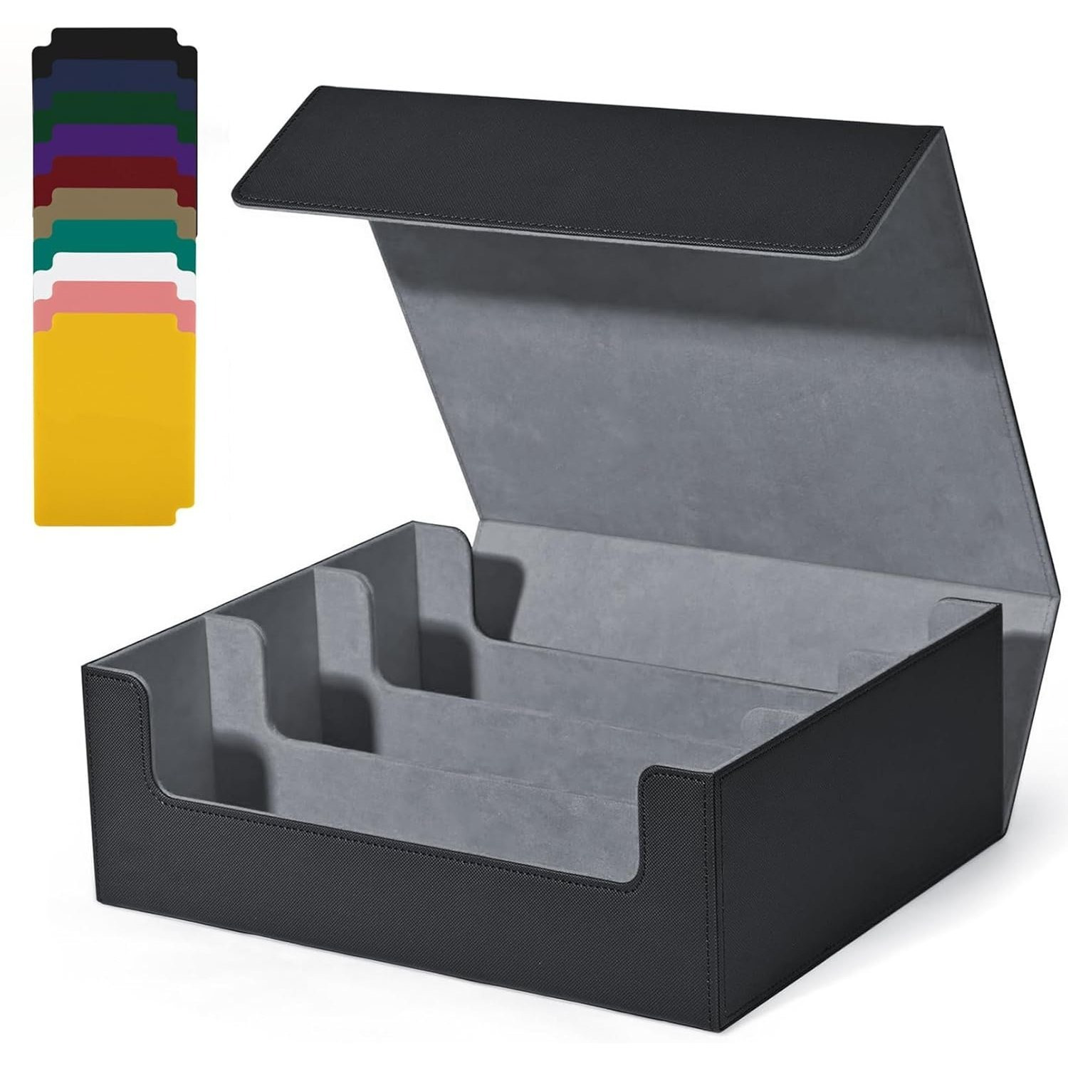 TEMU Trading Card Storage Boxes For 1800 Cards Premium Magnetic Deck Boxes Leather Deck Case With Dividers Playing Card Deck Boxes For Tcg Magic