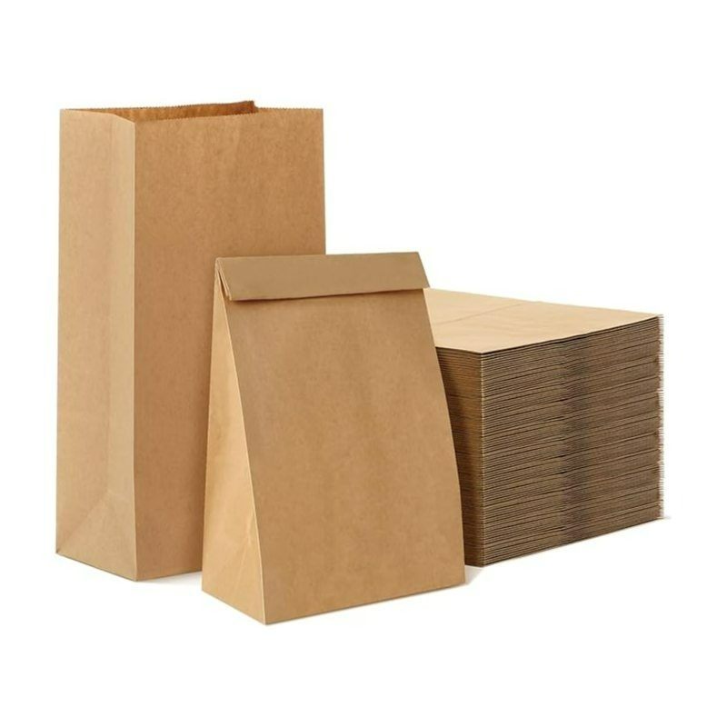 

Miorkly Paper Bags Brown 100pcs Reusable Paper Bags Bread Bags Paper Diy Paper Bags Thickness 70gsm