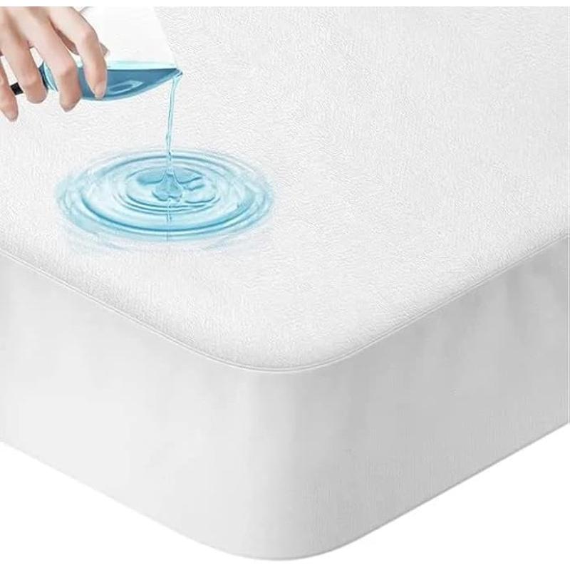 TEMU Protège-Matelas Imperméable et Anti-Acarus (90 x 190 cm) Blanc