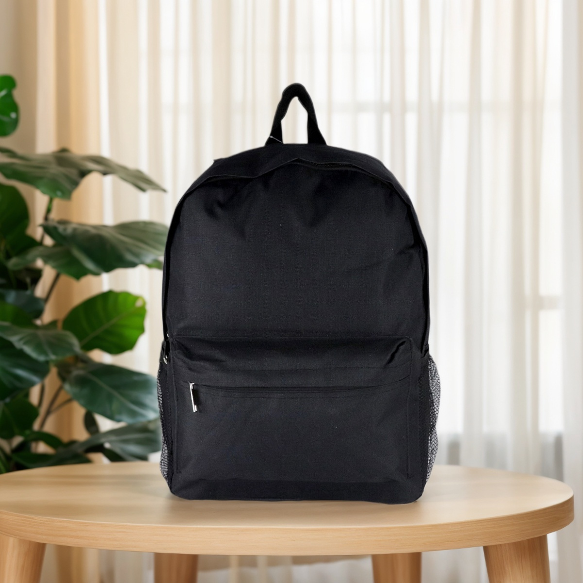 TEMU MEJORADA 0108 Mochila de poliéster para el diario, diseño minimalista, sin carga, sin batería, sin impresión, solo a , disponible en negro, azul