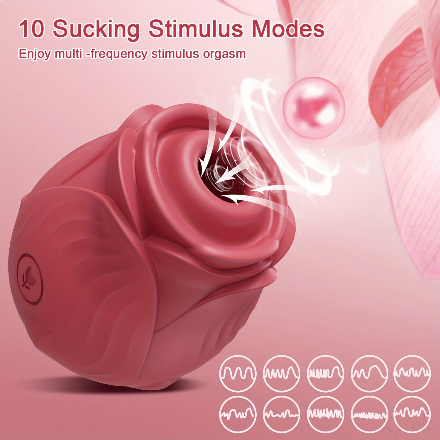 1 stück mit 10 saugmodi, rosen- -spielzeuge, saugfunktion, nippelsauger, vakuumstimulatoren, flirtspielzeuge, nippel- und analvibrationen, saugspielzeuge, 10 saugmodi, magnetisch aufladbar, erwachsenenprodukte, sexspielzeug Produktdetails 1