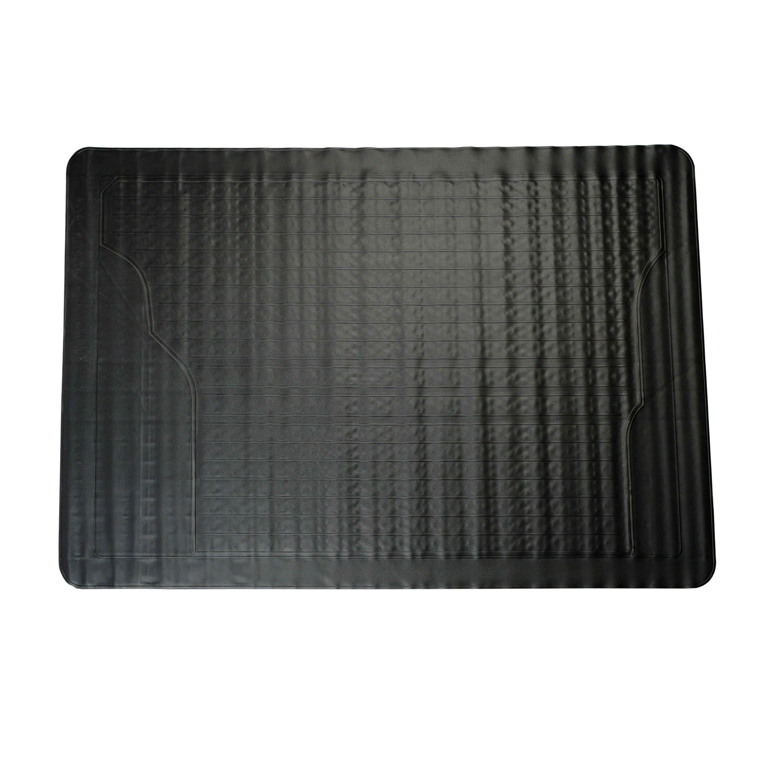 TEMU Black Rubber Car Boot Mat - 125 X 81 Cm – Universal Car Boot Protector Non-slip Heavy-duty Rubber Mats For Cars Suv Truck And Van, Waterproof -