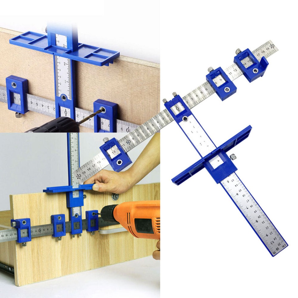 TEMU Location Device Drilling Aid With Double-sided Scale Stainless Steel Material For Woodworker Diy Enthusiast Engineer