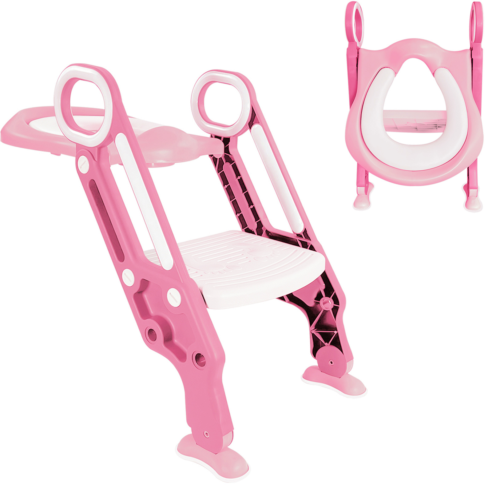 TEMU Foldable Potty Training Toilet Seat With Step Stool, Soft Close, Toddler Insert, Portable Ladder - For Children, For Toilet Seats And Fittings