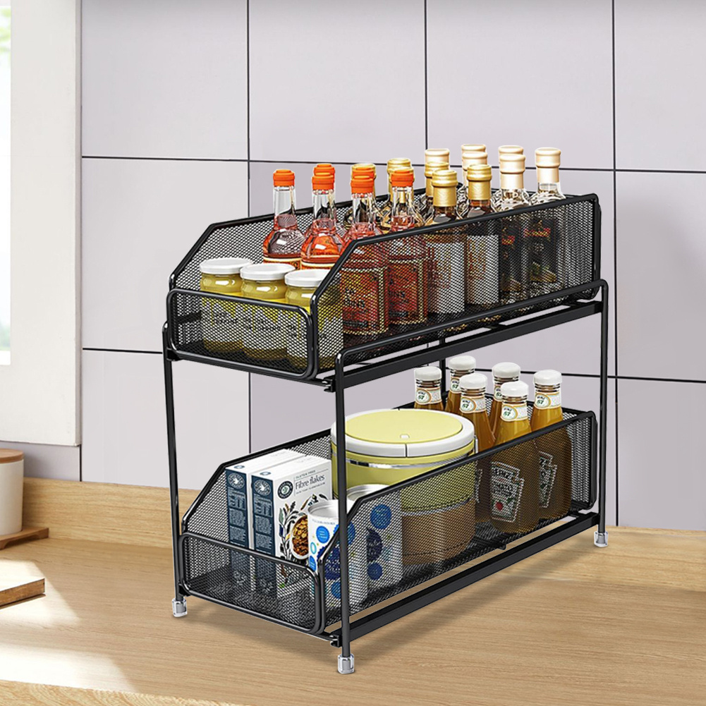 2-Tier Sliding Drawer Bathroom Organiser