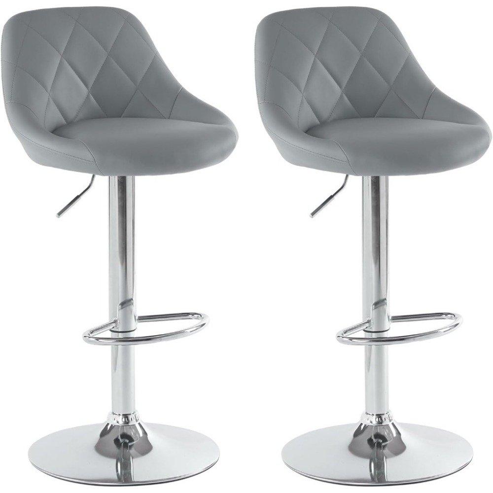 E-shop 2er-Set Bonnlo Barhocker, Höhenverstellbare Barhocker 83-103cm, Drehbarer Barstuhl mit Rückenlehne, Esszimmerstühle aus Kunstleder, Hocker