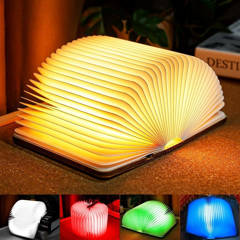 TEMU Book Lamp Led, Foldable Book Light Rechargeable Usb-c, Night Light, Bedside Lamp, Night Light