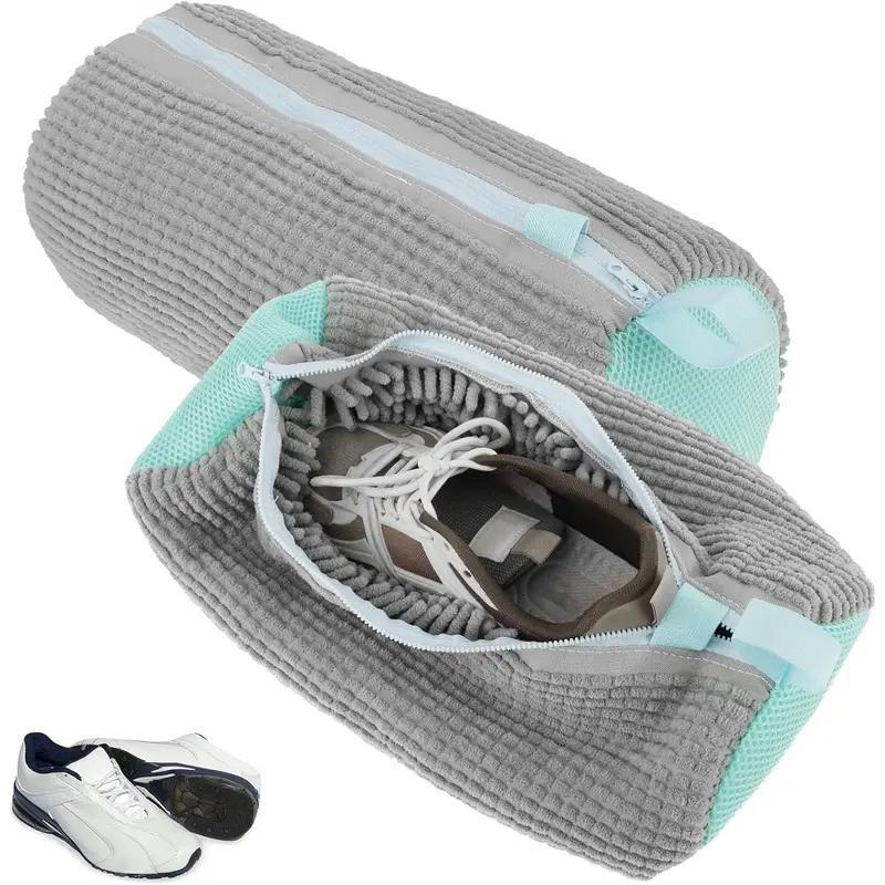 

2pcs Shoe Washing Bags Sneaker Shoes For Washing Machine 39 19cm Shoe Washing Bag Reusable Washing Bag With Zipper Bag Mesh Shoes Laundry Bag For Sneakers Gray, Laundry Bags