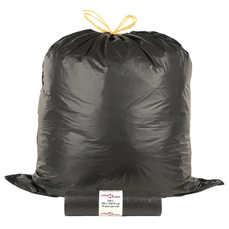 

Pack Of 150 Black Garbage Bags With Drawstring 240 L