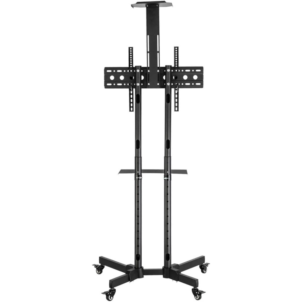 Bonllo Tv Wall Mount, Tv Stand Rollable, Height Adjustable, Angle Adjustable 15°, Tv Stand With Rolling Shelf, Camera Holder, Vesa 400 * 600, Black
