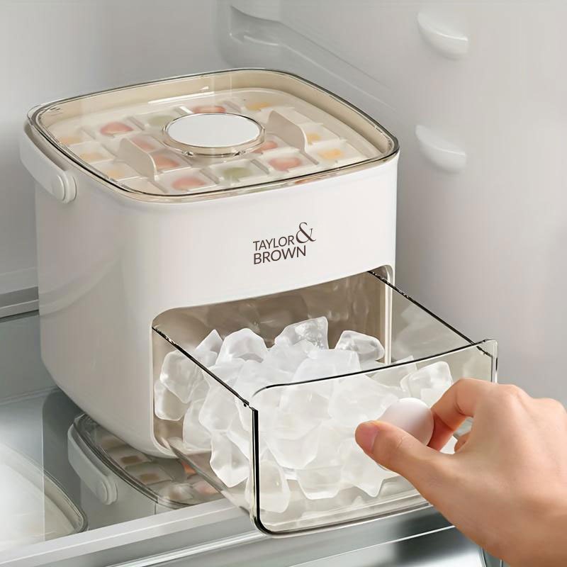 48 lce cube maker with   lid large capacity double layer design food grade plastic storage tray for freezer essential kitchen gadget rv kitchen suitable for family scenes