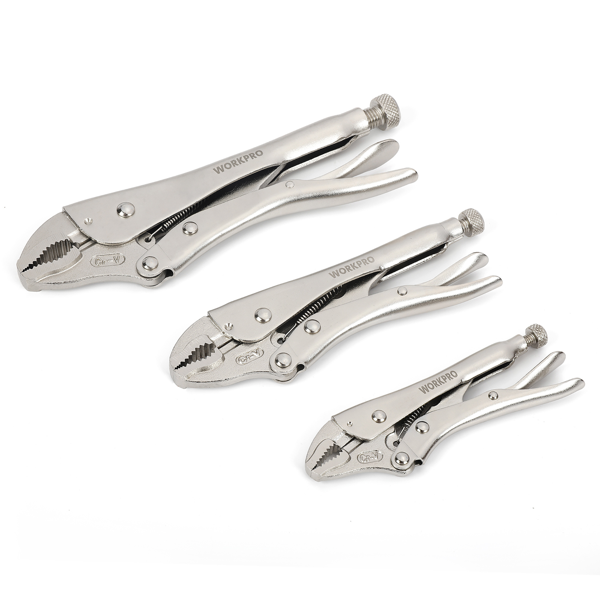 Workpro Pliers Set – 3-piece Set With Ergonomic Handle In 5", 7" And 10", Made Of Steel For Precise And Versatile Applications