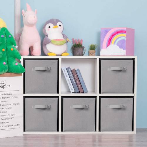 6x storage box storage basket collapsible cube storage basket with handle storage container for home office shelf baskets