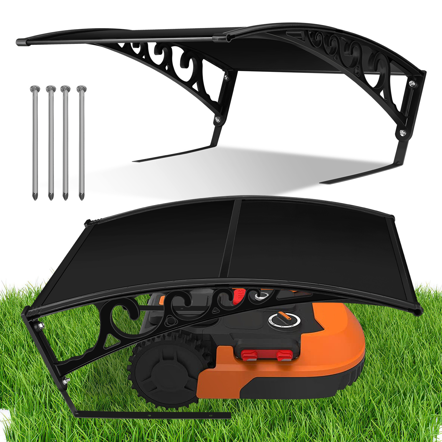 TEMU Robot Lawn Mower Roof Awning For Robot Lawn Mower Roof Garage Carport, Robot Lawn Mower Garage, Uv Protection Robot Lawn Mower Accessories 106 X