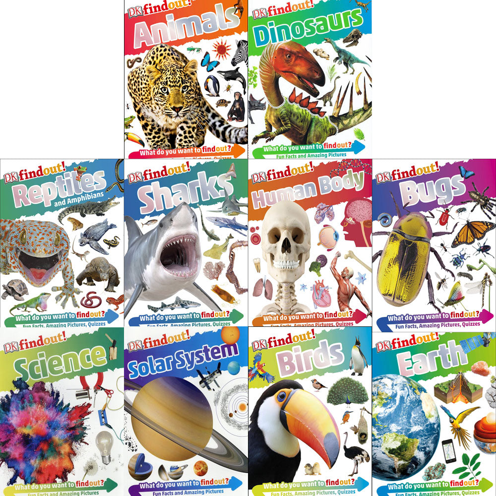 TEMU Dk Find Out Collection 10 Book Set Childrens Pack Dinosaurs, Bugs, Sharks