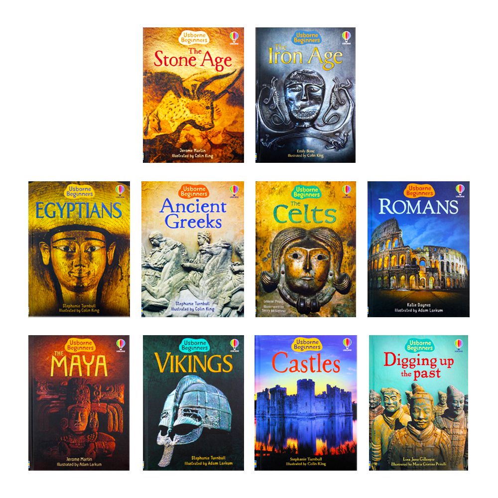 Usborne Beginners History 10 Books Collection Box Set Stone Age, Iron Age, Egypt by Usborne - Non Fiction - Hardcover
