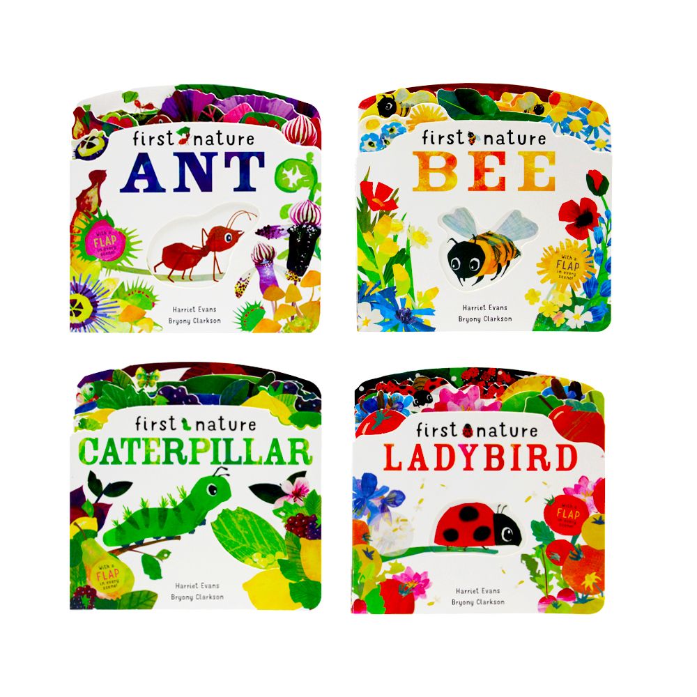 TEMU First Nature Childrens Collection 4 Book Set (ant, Bee, Caterpillar & Ladybird) By Harriet Evans Ages 0 To 5