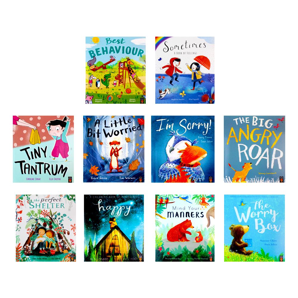 TEMU Children Best Behaviour 10 Books Collection Set (sometimes: A Book Of Feelings, Tiny Tantrum, A Little Bit Worried, I Am Sorry!, The Big Angry