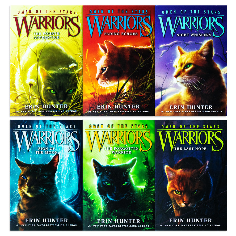 Warrior Cats Series 4 Omen Of The Stars Books 1-6 Collection Set by Erin Hunter - Ages 8-12 - Paperback