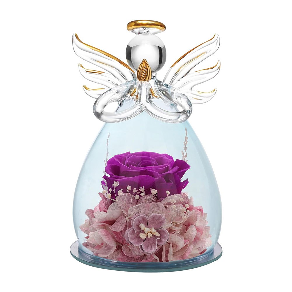 Image of 1 Piece Artificial Flower Eternal Rose With Figurine, For Her, Valentine's Day Roses, Birthday Gifts For Women, Valentine's Day Gifts For Wife, Mother, Girlfriend, Preserved Rose Figurine Gifts For