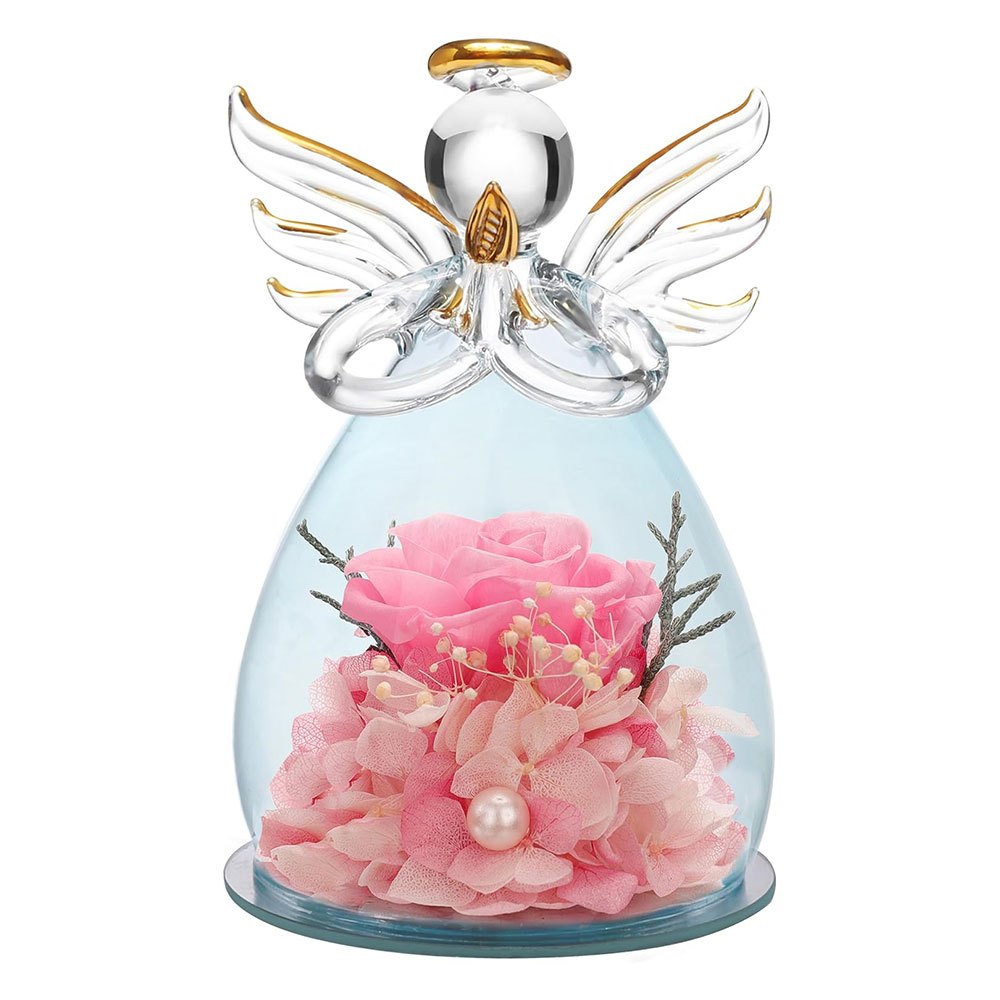 Image of 1 Piece Rose With Glass Dome, Perfect As A Birthday Gift For Women, Preserved Glass Rose, For Valentine's Day, Mother's Day, Day, And Christmas In Pink, Purple, Yellow