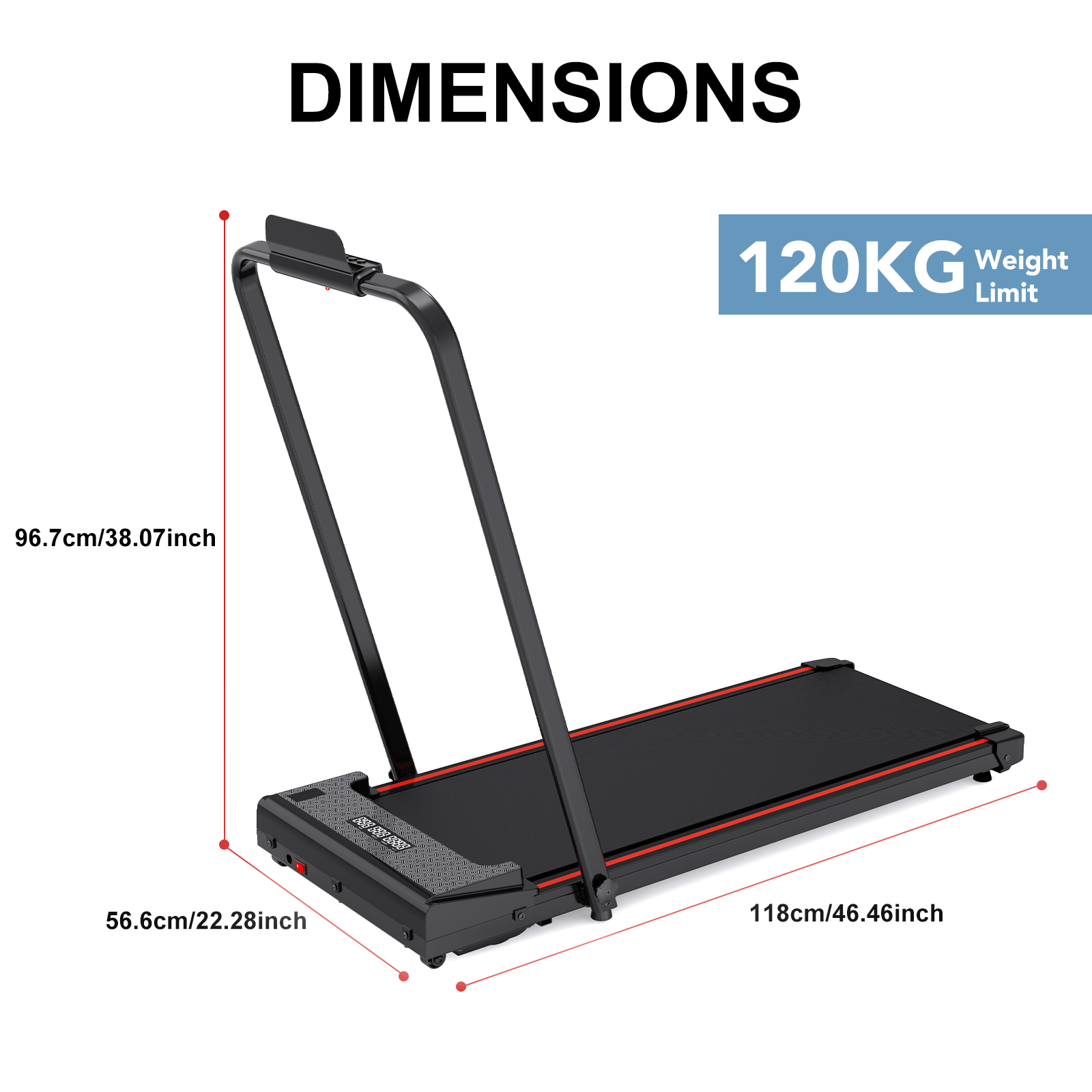 CITYSPORTS Folding Treadmills For Home,1-12KM/H Under Desk Treadmill,Portable Walking Pad, Treadmill With Remote Control and LED Display, 1400W Motor