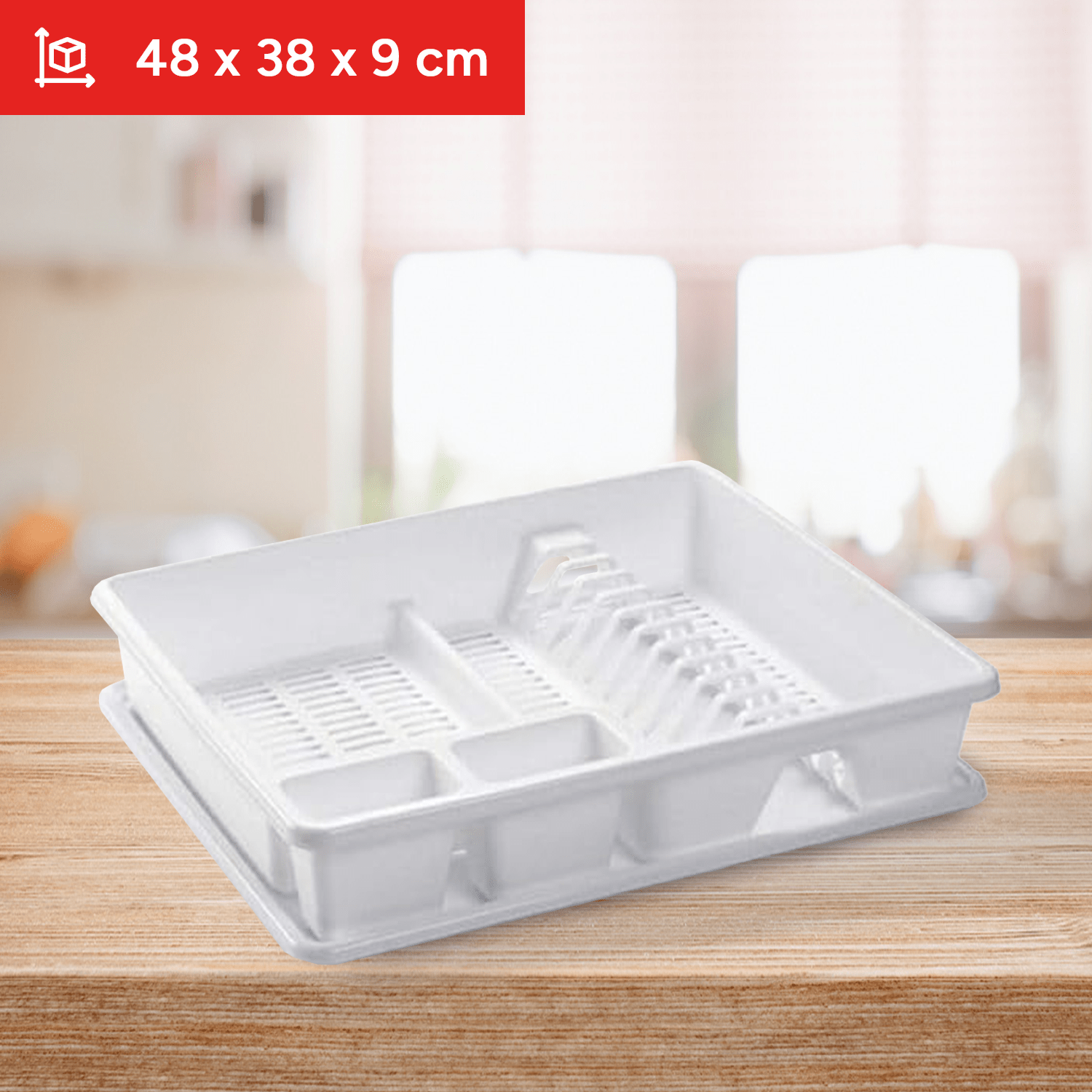 TEMU Égouttoir avec Plateau, Séchoir à Vaisselle en Plastique, Égouttoir pour Évier et Plan de Travail, Design Compact Économiseur d'Espace, Grande ,