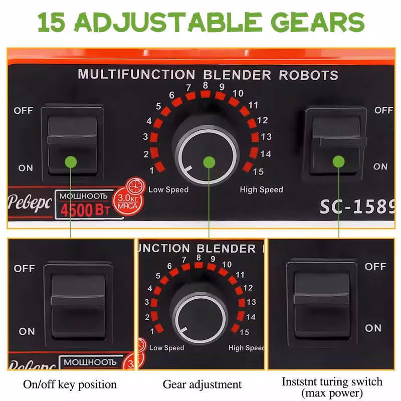 multifunctional blender set 2l 600ml large capacity wall breaker high power 15 adjustable 4500w automatic juicer blenders for kitchen blender for shakes and smoothies slushy machine food processor blenders for kitchen heavy duty christmas gifts details 6