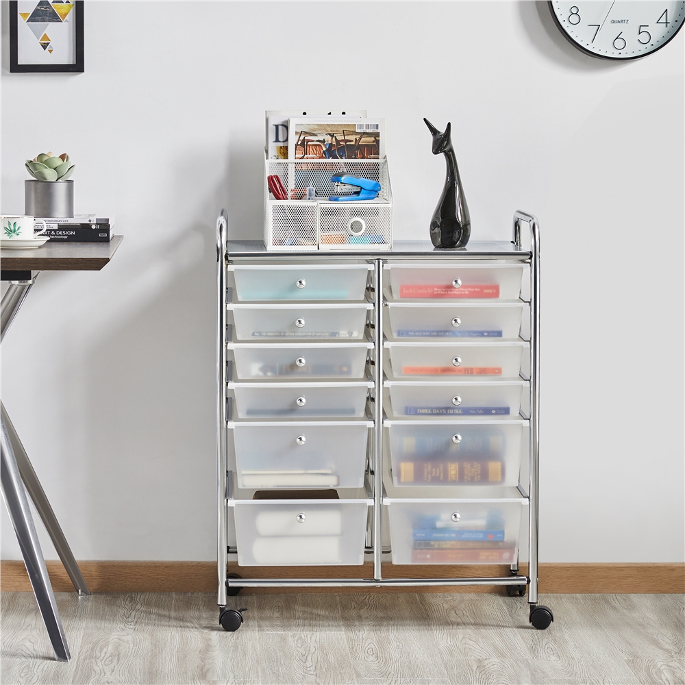 Image of Costoffs Badrollwagen Rollwagen On Wheels Kitchen Roll Cart With 12 Stackable Drawers Service Cart All-purpose Cart For Bathroom Kitchen Office Household Cart Rollable